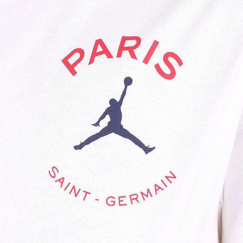 мужская белая футболка Jordan Paris Saint-Germain Logo T-Shirt DB6514-100 - цена, описание, фото 2